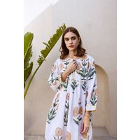 Haus of Namaste Ballonkleid kurz aus Bio-Baumwolle „Marigold Kurzkleid“ , handbedruckt mit veganen Farben