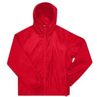 B&C BE INSPIRED Unisex Regen- und Windjacke einstellbare dreiteilige Kapuze mit zwei Fronttaschen
