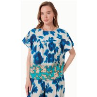 ORGANICATION Bluse aus Bio-Baumwoll-Voile mit Blumenmuster