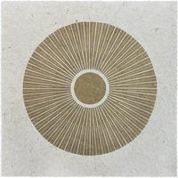 Veskor Cassiopeia CENTRAL SUN Sonnen Linoldruck | 22 × 22 cm | Gold auf Naturweiß