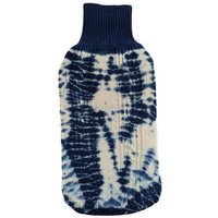 Wooliie Indigo Rift – Handgefertigter Hundepullover aus 100 % Merinowolle mit Zopfmuster & pflanzlicher Färbung