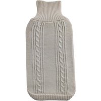 Wooliie Natural Rift – Handgefertigter Hundepullover aus 100 % Merinowolle mit Zopfmuster in Naturfarbe