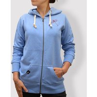 little kiwi Damen Hoodie, "Libelle", Blau Mid Heather Blue