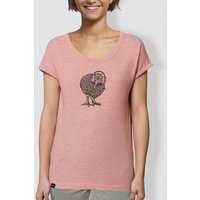 little kiwi Damen T-Shirt, "Abschalten", Rosé, locker geschnitten