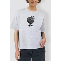 little kiwi Damen T-Shirt, „Kiwi mit Kopfhörer“, locker geschnitten