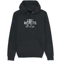 Human Family Bio Unisex-Hoodie "Love - Respects" mit 85 % Bio-Baumwolle