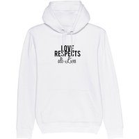 Human Family Bio Unisex-Hoodie "Love - Respects" mit 85 % Bio-Baumwolle