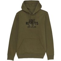 Human Family Bio Unisex-Hoodie "Love - Respects" mit 85 % Bio-Baumwolle