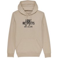 Human Family Bio Unisex-Hoodie "Love - Respects" mit 85 % Bio-Baumwolle