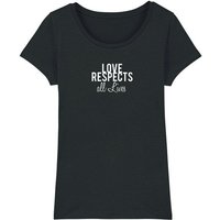 Human Family Bio Damen T-Shirt "Love - Respects" in 4 Farben aus Bio-Baumwolle