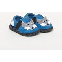 Kitz-Pichler Bobby Wolf - Kinder-Kinder-Hausschuh für Jungen & Mädchen aus 100% Schurwolle - Warme Filz-Pantoffel