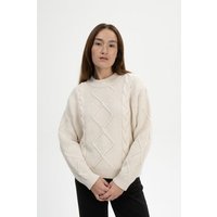MELA Zopfmuster Strickpullover Style SAMAIRA aus 100% Bio-Baumwolle