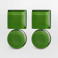 ALEXASCHA Geometrische Statement Ohrringe aus Glas | Bauhaus Design | 16 Farbkombinationen