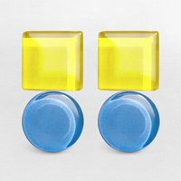 ALEXASCHA Geometrische Statement Ohrringe aus Glas | Bauhaus Design | 16 Farbkombinationen
