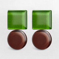 ALEXASCHA Geometrische Statement Ohrringe aus Glas | Bauhaus Design | 16 Farbkombinationen