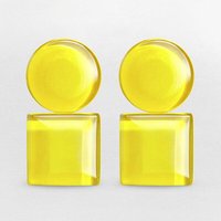 ALEXASCHA Geometrische Clip Ohrringe aus Glas | Bauhaus Design | 16 Farbkombinationen