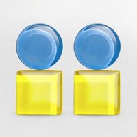 ALEXASCHA Geometrische Clip Ohrringe aus Glas | Bauhaus Design | 16 Farbkombinationen