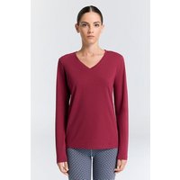 Leela Cotton Damen V-Neck Langarmshirt