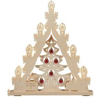 WEIGLA e.K. "Lichterspitze 7 flg. "Weihnachtsbaum mit roten oder goldenen Kugeln" LED Beleuchtung