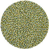 myfelt Filzkugelteppich rund, 100% Schurwolle