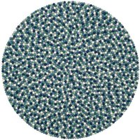 myfelt Filzkugelteppich rund, 100% Schurwolle