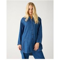 KnowledgeCotton Apparel Langes Denim Blusenhemd aus Bio-Baumwolle ROC/GOTS/Vegan