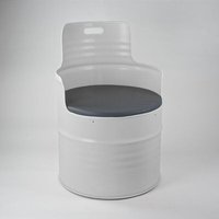 Lockengelöt Sessel (2) aus einem Hamburger Ölfass Lockengelöt Sessel (2) aus einem Hamburger Ölfass