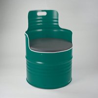 Lockengelöt Sessel (2) aus einem Hamburger Ölfass Lockengelöt Sessel (2) aus einem Hamburger Ölfass