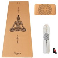 Divasya Yoga-Support-Set: Kork-Yogamatte & Yoga-Pad