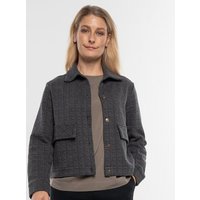 Alma & Lovis Edle Jacke in Karo-Melange aus feiner Bio-Baumwolle | Karo Jacke