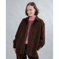 Brava Fabrics Langes Cord-Hemd Overshirt Schokolade