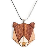 BeWooden Halskette Bear | Kette mit Anhänger aus Holz | Tier Motiv | Bear
