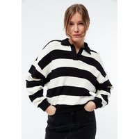 Givn Berlin Gestreifter Sweater GBRESA aus recycelter Baumwolle mit Kragen