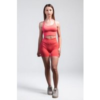 Empire Embodied Sportswear Set Damen pink: Sport-BH + Yoga-Shorts mit Scrunch