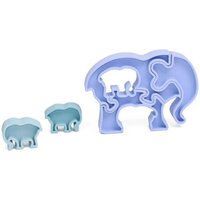 PETIKIDS Montessori-Lernspielzeug aus Silikon – 3D-Puzzle: Elefantenmutter und ihre Jungen