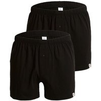 Haasis Bodywear Herren Jersey Boxer, mit Knopfleiste, 2er Pack, Single-Jersey