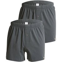 Haasis Bodywear Herren Jersey Boxer, mit Knopfleiste, 2er Pack, Single-Jersey