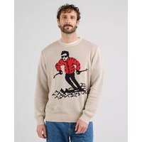 DEDICATED Herren Pullover Mora Fallen Skier Pullover - Oat White DEDICATED Herren Pullover Mora Fallen Skier Pullover - Oat White