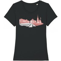 Spangeltangel Damen T-Shirt „Opernplatz“, für Frauen, Stadt, bedruckt, Biobaumwolle