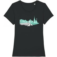 Spangeltangel Damen T-Shirt „Opernplatz“, für Frauen, Stadt, bedruckt, Biobaumwolle