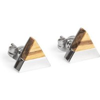BeWooden Dreieckige Ohringe - Holz und Edelstahl Kombination - Verschiedene Farbvarianten