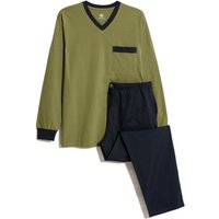 Haasis Bodywear Herren Pyjama V-Ausschnitt, Bio Baumwolle