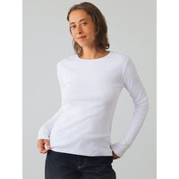 Honest Basics Damen Geripptes Langarmshirt aus Bio- und recycelter Baumwolle