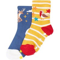 Frugi Weihnachts dicke Socken in Zweierpack mit Antirutsch-Noppen