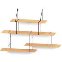 Hausen Wandregal Link shelf set 2 beech / black Hausen Wandregal Link shelf set 2 beech / black