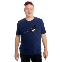 Hirschkind Männershirt "Elster" medieval blue – Made in Kenia & handbedruckt in Berlin