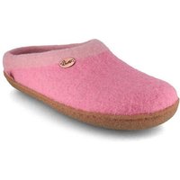 WoolFit Sherpa Barfuß-Hausschuhe unisex Filz-Pantoffeln mit Naturgummisohle, natürlich aus 100% Wolle