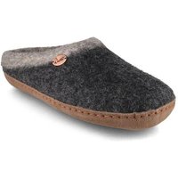 WoolFit Sherpa Barfuß-Hausschuhe unisex Filz-Pantoffeln mit Ledersohle, aus 100% Schurwolle
