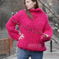 PANAPUFA 100% WOLLE chunky strickpullover