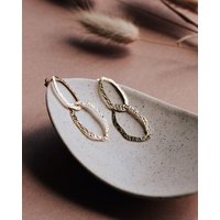 lille mus Ohrstecker 'Hammered' 925 Silber / vergoldet